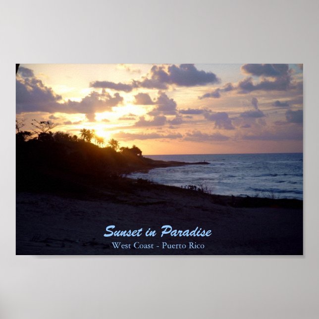 Affiches Coucher de soleil à Porto Rico (Devant)