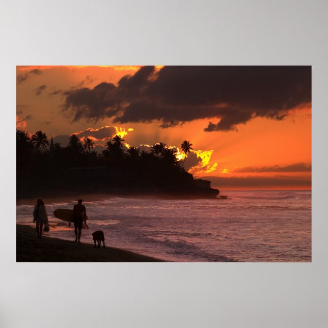 Affiches Coucher de soleil à Rincon, Porto Rico (Devant)