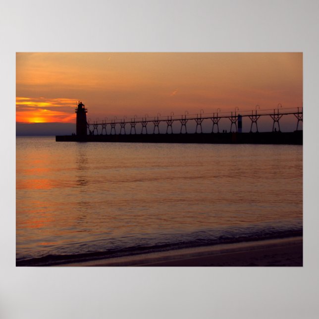 Affiches Coucher de soleil à South Haven (Devant)