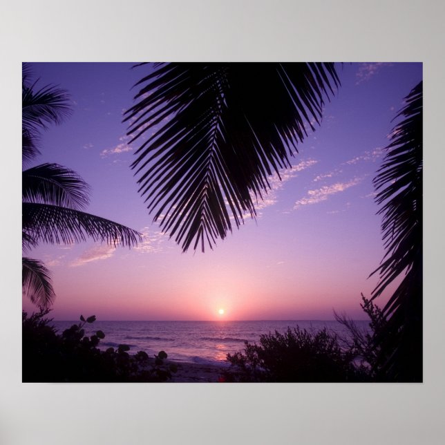 Affiches Coucher de soleil à West End, Cayman Brac, Îles Ca (Devant)
