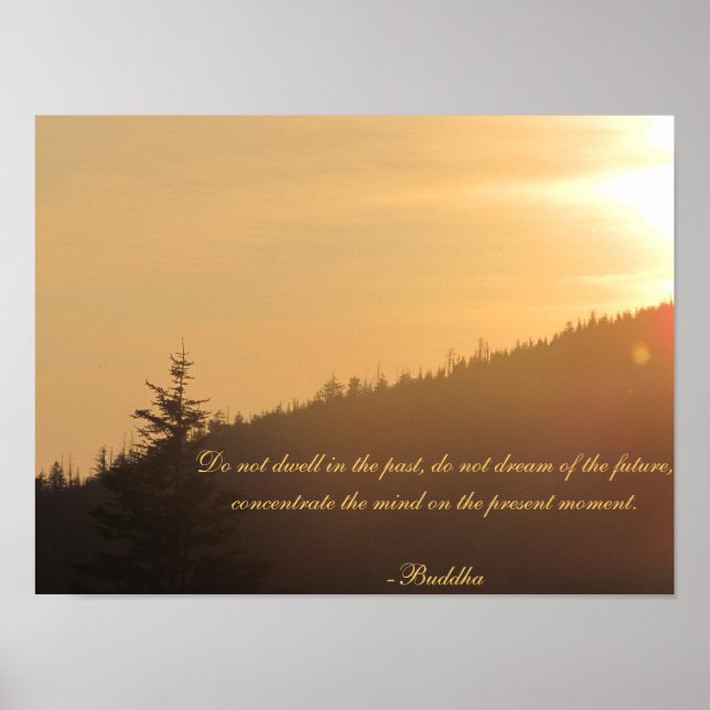 Affiches Coucher de soleil avec Bouddha (Devant)