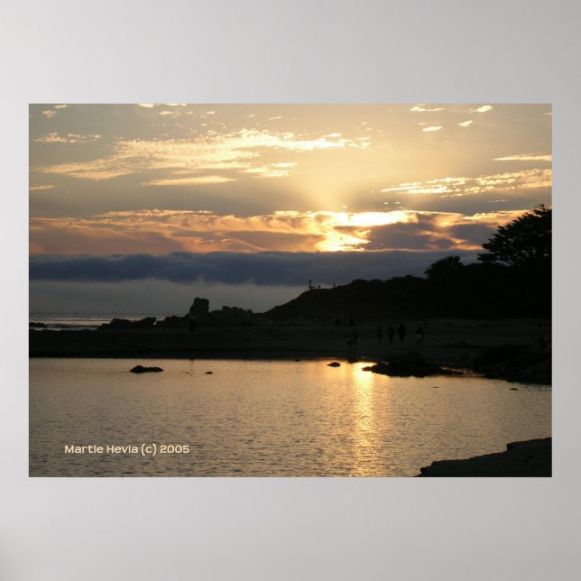 Affiches Coucher de soleil Carmel en or (Devant)