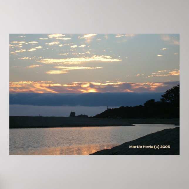 Affiches Coucher de soleil Carmel et couche marine (Devant)