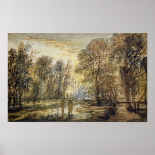 Affiches Coucher de soleil dans le bois