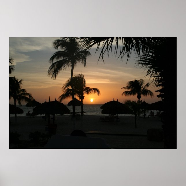 Affiches Coucher de soleil d'Aruba (Devant)