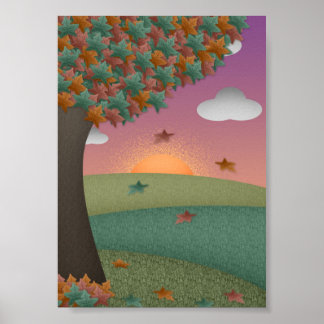 Affiches Coucher de soleil d'automne