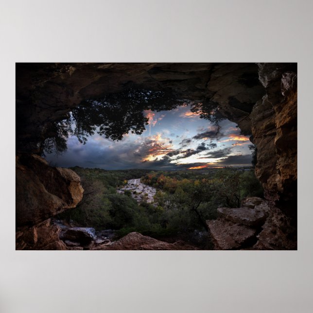 Affiches Coucher de soleil de Barton Creek - Austin, Texas (Devant)