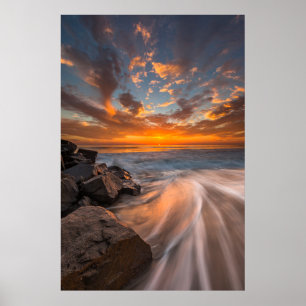 Affiches Coucher de soleil depuis la plage de Tamarach
