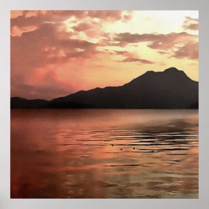 Affiches Coucher De Soleil Dramatique À Koycegiz Paysage Ar