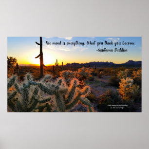 Affiches Coucher de soleil du désert de Sonoran Arizona ave