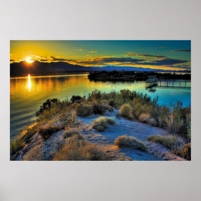 Affiches Coucher de soleil du lac Havasu (Devant)