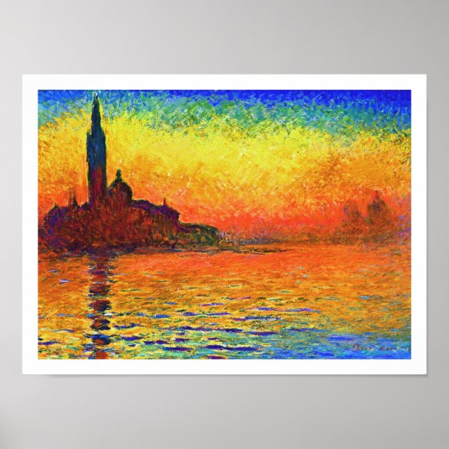 Affiches Coucher de soleil du Monet : San Giorgio Maggiore  (Devant)