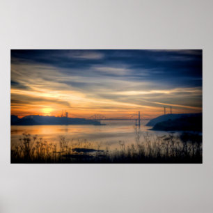 Affiches Coucher de soleil du pont de Carquinez