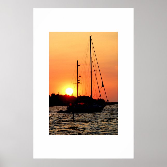 Affiches Coucher de soleil du port d'Ocracoke (Devant)