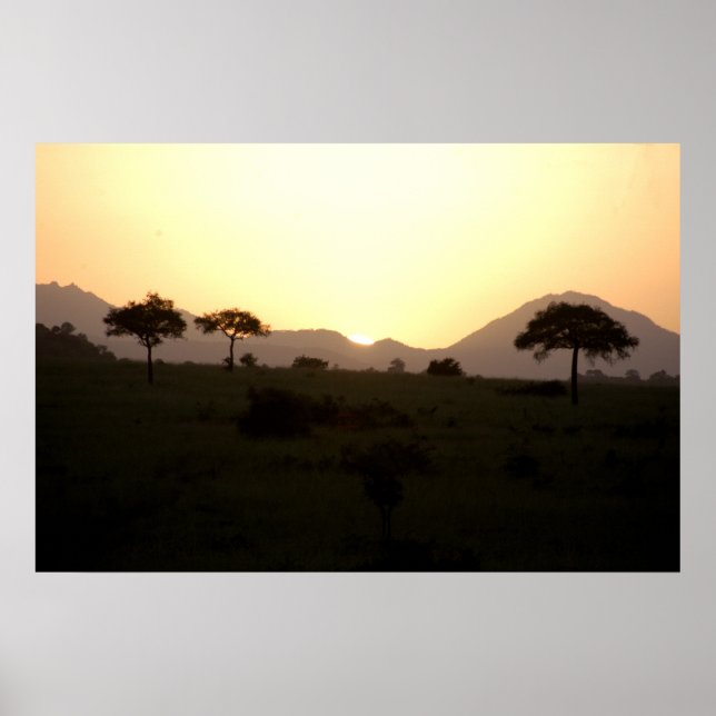 Affiches Coucher de soleil en Afrique (Devant)