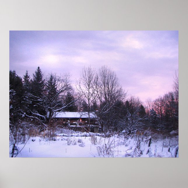 Affiches Coucher de soleil en hiver (Devant)