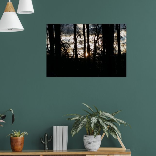 Affiches Coucher de soleil en hiver dans la forêt (Salon 1)