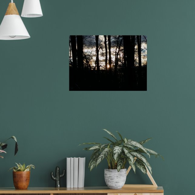 Affiches Coucher de soleil en hiver dans la forêt (Salon 1)