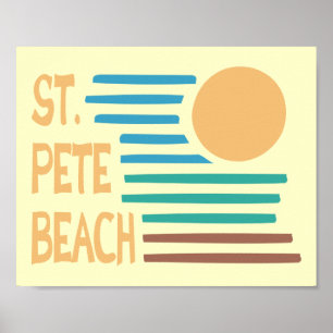 Affiches Coucher de soleil géométrique de St. Pete Beach en