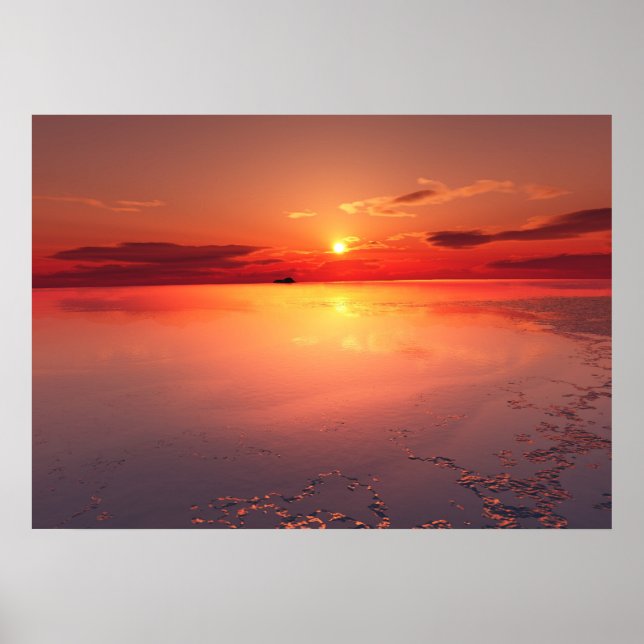 Affiches coucher de soleil : glace brûlante (Devant)