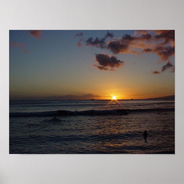 Affiches Coucher de soleil hawaïen 4 (Devant)
