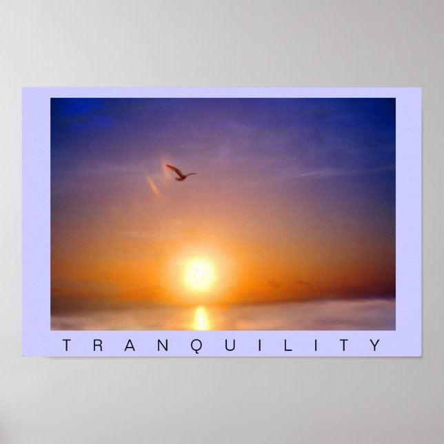 Affiches Coucher de soleil océanique Tranquillité (Devant)