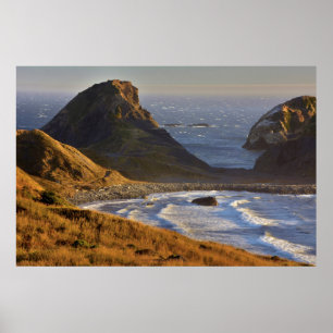 Affiches Coucher de soleil, piles de mer, sœurs, côte de l'