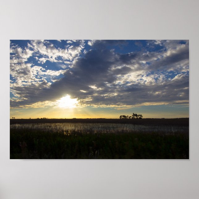 Affiches Coucher de soleil sur Kissimmee Prairie Preserve,  (Devant)