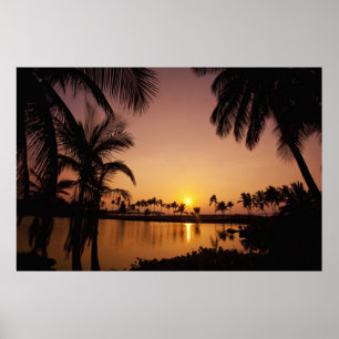 Affiches Coucher de soleil sur la baie d'Anaeho'omalu, Big