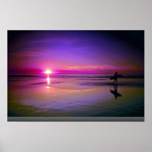Affiches Coucher de soleil sur la plage