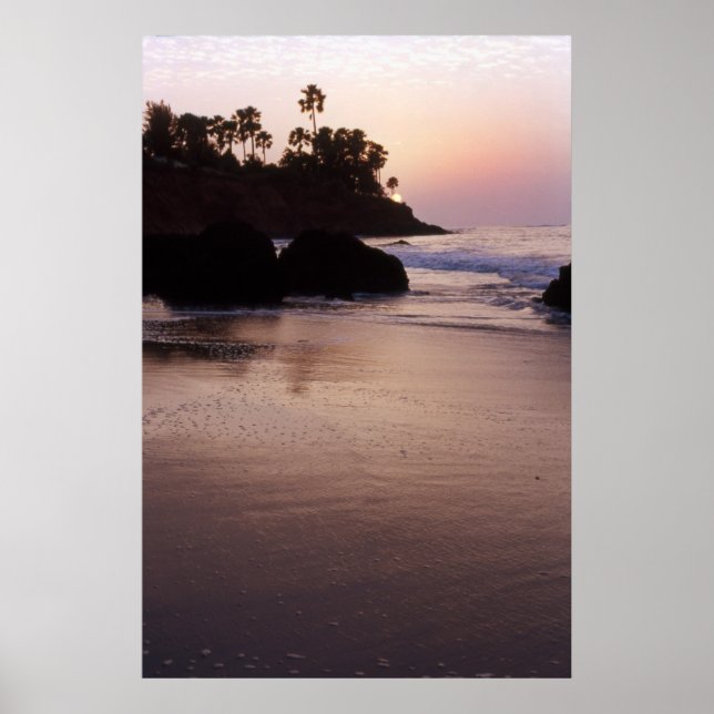 Affiches Coucher de soleil sur la plage de La Gambie (Devant)