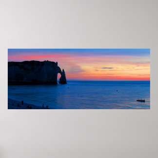 Affiches Coucher de soleil sur l'affiche d'Etretat
