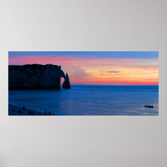 Affiches Coucher de soleil sur l'affiche d'Etretat (Devant)