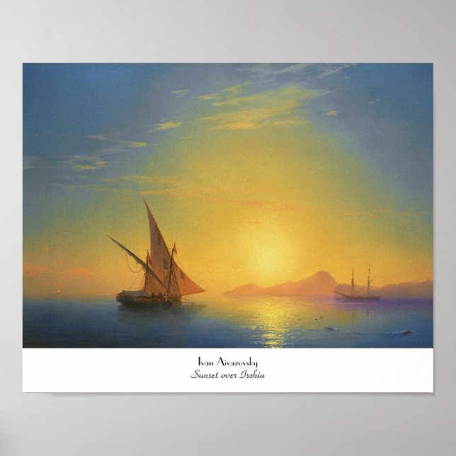 Affiches Coucher de soleil sur les eaux marines d'Ischia Iv (Devant)