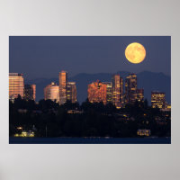 Coucher de soleil sur l'horizon de Bellevue depuis
