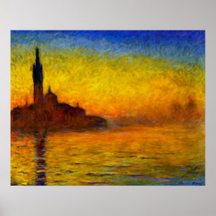 Affiches Coucher de soleil sur Venise par Claude Monet Prin