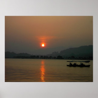 Affiches Coucher de soleil sur West Lake