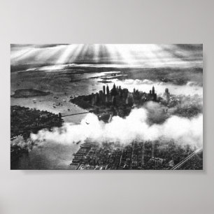 Affiches Coucher de soleil vintage sur New York City NY 193