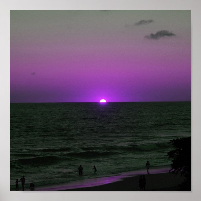 Affiches coucher de soleil violet (Devant)