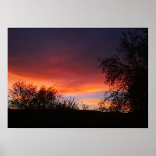 Affiches Coucher du soleil 21 x 15 de désert de l'Arizona