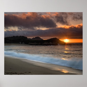 Affiches Coucher du soleil à la plage de monastère, Carmel,