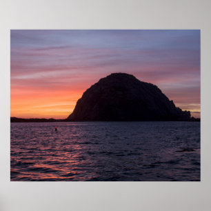 Affiches Coucher du soleil à l'affiche de roche de Morro