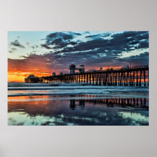 Affiches Coucher du soleil au pilier d'Oceanside