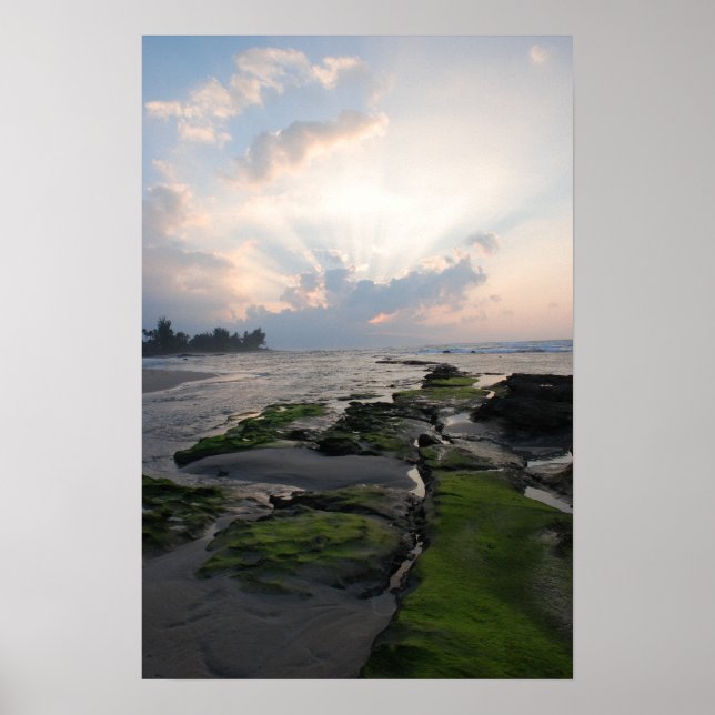 Affiches Coucher du soleil de la côte nord (Devant)
