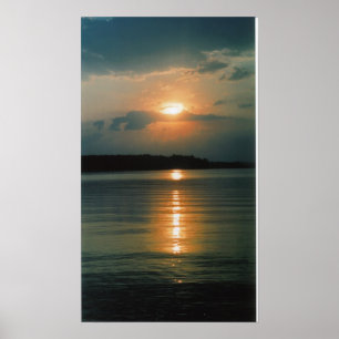 Affiches Coucher du soleil de lac jordan