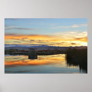 Affiches Coucher du soleil de Laguna Nimez, EL Calafate,