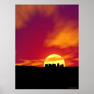 Affiches Coucher du soleil de Stonehenge