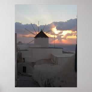 Affiches Coucher du soleil Ia Santorini