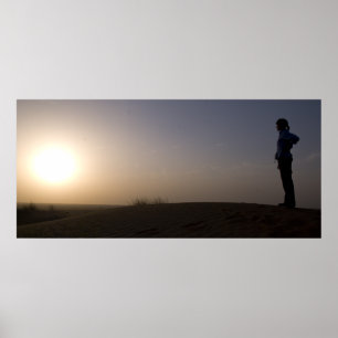 Affiches Coucher du soleil sur le désert