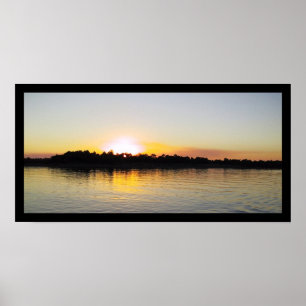 Affiches Coucher du soleil sur le fleuve Mississippi